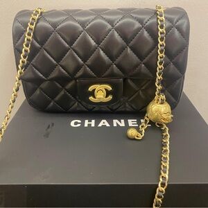 Chanel Quilted Black Crossbody with Gold Accents